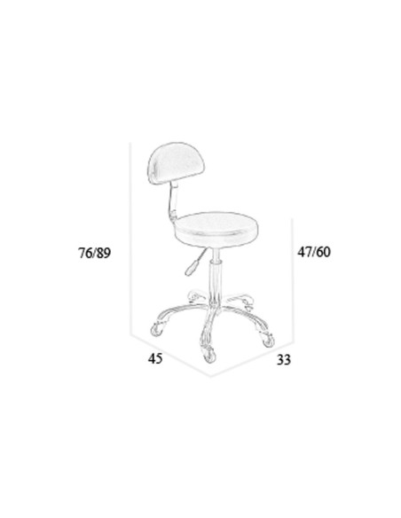 Taburete Con Respaldo Negro Rondo