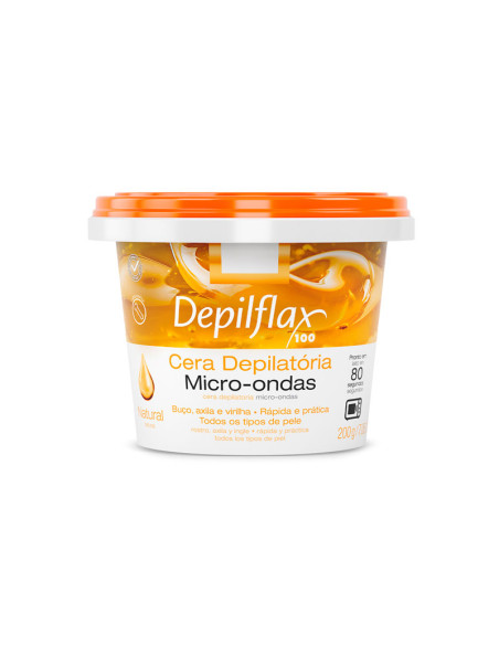 Cera Depilatoria Depilflax Microondas Natural 200Gr