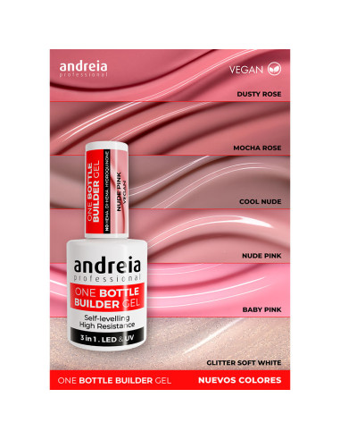 Gel Viscosidad Baja One Bottle Builder Gel Andreia Nude Pink 14Ml