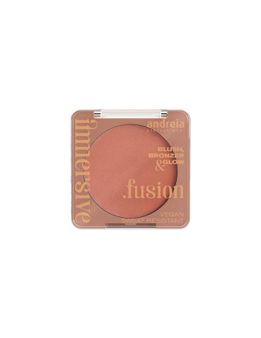 Polvo 3 En 1 Colorete Bronceador Iluminador Andreia Immersive Fusion Nº1