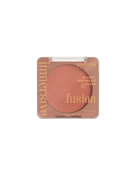Polvo 3 En 1 Colorete Bronceador Iluminador Andreia Immersive Fusion Nº1