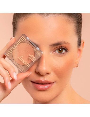 Polvo 3 En 1 Colorete Bronceador Iluminador Andreia Immersive Fusion Nº1