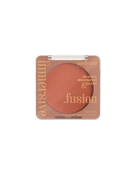 Polvo 3 En 1 Colorete Bronceador Iluminador Andreia Immersive Fusion Nº2