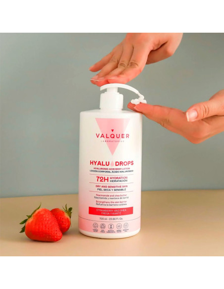 Loción Corporal Ácido Hialurónico Valquer Fresa y Karite 700Ml