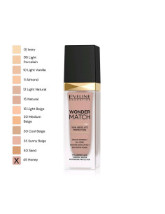 Maquillaje Wonder Match Eveline Nº45 Honey 30Ml