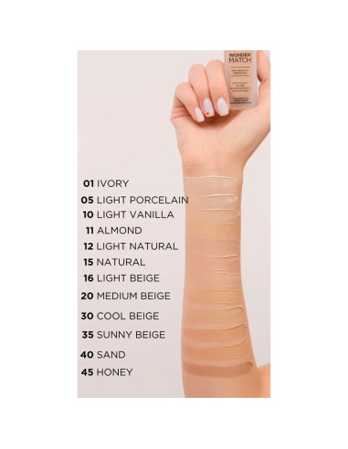 Maquillaje Wonder Match Eveline Nº45 Honey 30Ml