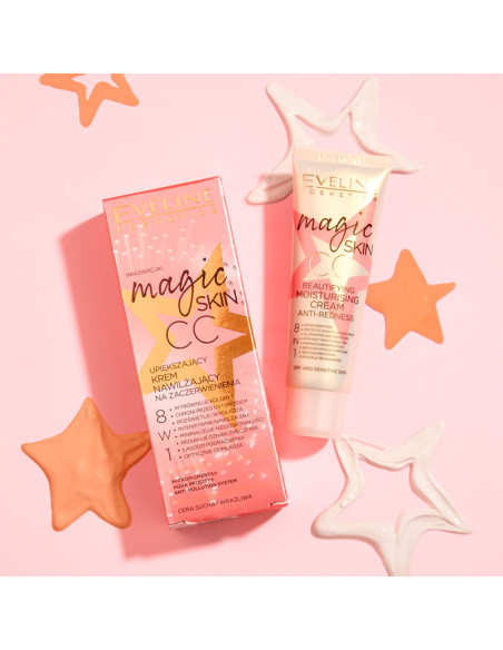 Crema Hidratante Antirojeces 8 En 1 Eveline Magic Skin CC 50Ml