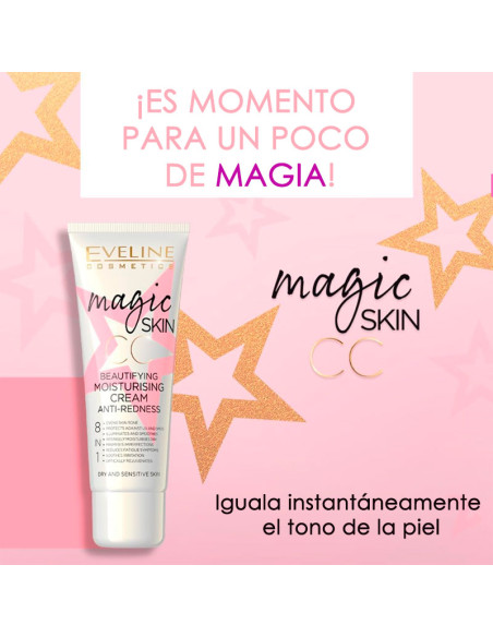 Crema Hidratante Antirojeces 8 En 1 Eveline Magic Skin CC 50Ml