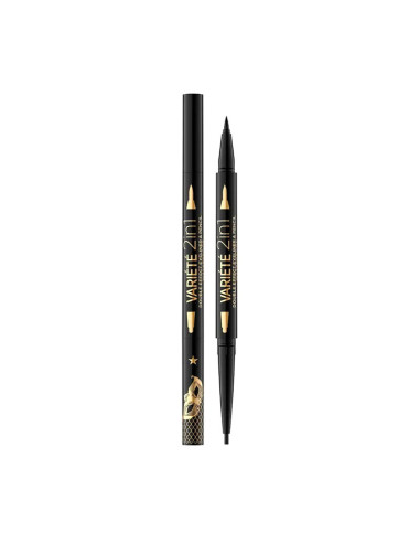 Eyeliner 2 En 1 Ultra Black Variete Double Effect Eveline Negro