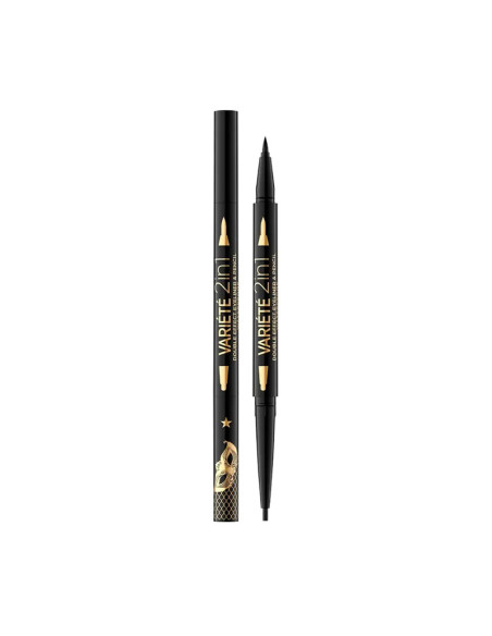 Eyeliner 2 En 1 Ultra Black Variete Double Effect Eveline Negro