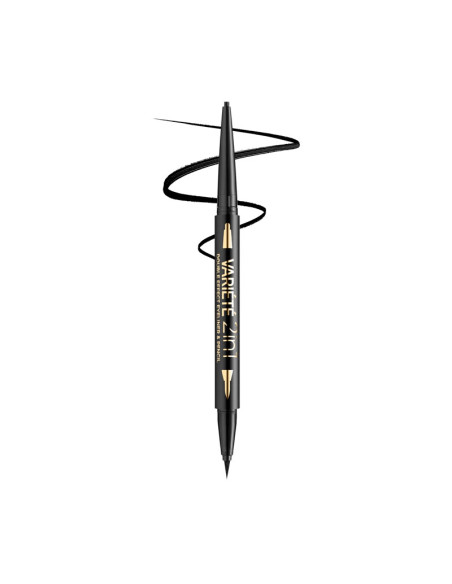 Eyeliner 2 En 1 Ultra Black Variete Double Effect Eveline Negro