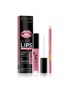 Kit Labios Eveline Oh My Lips Pintalabios Mate + Lápiz Nº3