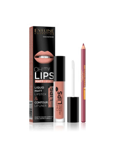 Kit Labios Eveline Oh My Lips Pintalabios Mate + Lápiz Nº8