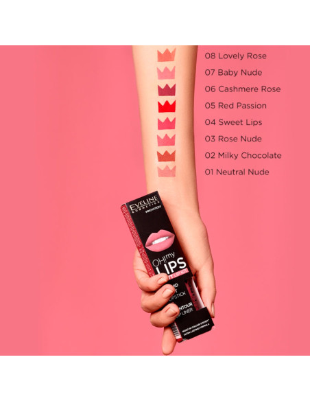 Kit Labios Eveline Oh My Lips Pintalabios Mate + Lápiz Nº8