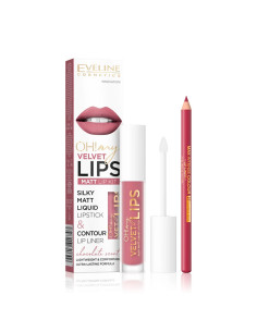 Kit Labios Eveline Oh My Lips Pintalabios Mate + Lápiz Nº13