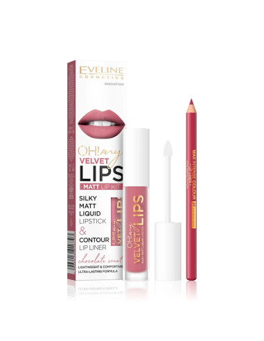 Kit Labios Eveline Oh My Lips Pintalabios Mate + Lápiz Nº13