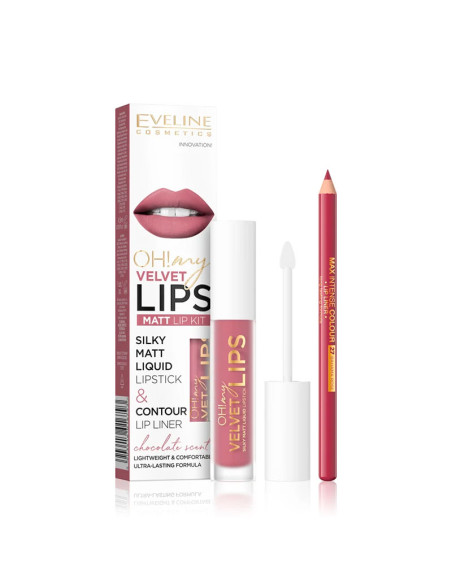 Kit Labios Eveline Oh My Lips Pintalabios Mate + Lápiz Nº13