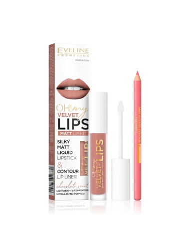 Kit Labios Eveline Oh My Lips Pintalabios Mate + Lápiz Nº11