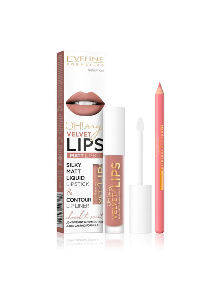Kit Labios Eveline Oh My Lips Pintalabios Mate + Lápiz Nº11