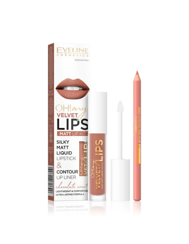 Kit Labios Eveline Oh My Lips Pintalabios Mate + Lápiz Nº14