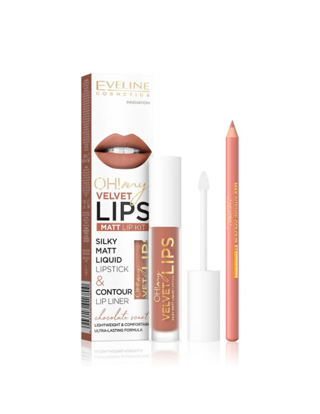 Kit Labios Eveline Oh My Lips Pintalabios Mate + Lápiz Nº14