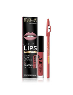 Kit Labios Eveline Oh My Lips Pintalabios Mate + Lápiz Nº15