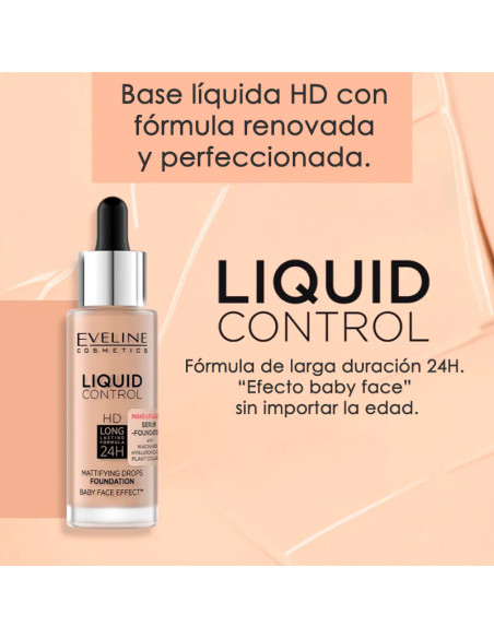 Maquillaje Matificante Liquid Eveline Con Pipeta Nº 40 Beige Calido 32Ml