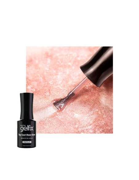 Esmalte Semipermanente Katai Gelfix Top Coat Glitter Rose Glam 12Ml