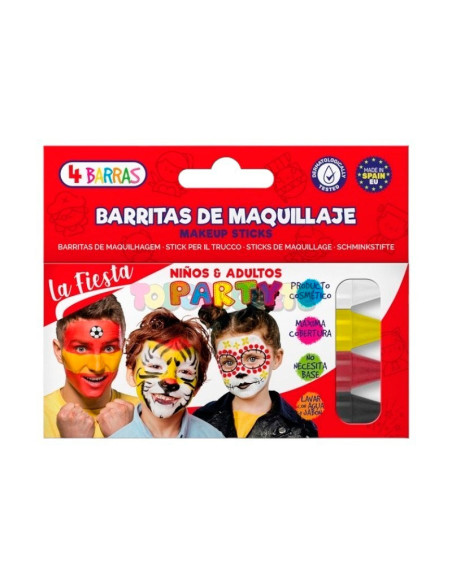 Kit 4 Barras Maquillaje Fantasia La Fiesta 14Gr