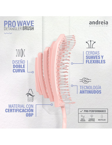 Cepillo Desenredar Sostenible Mini Andreia Pro Wave Verde