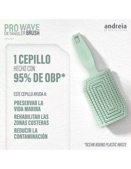 Cepillo Desenredar Sostenible Mini Andreia Pro Wave Azul