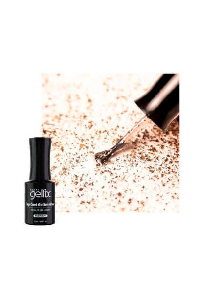 Esmalte Semipermanente Katai Gelfix Top Coat Glitter Golden Glow 12Ml