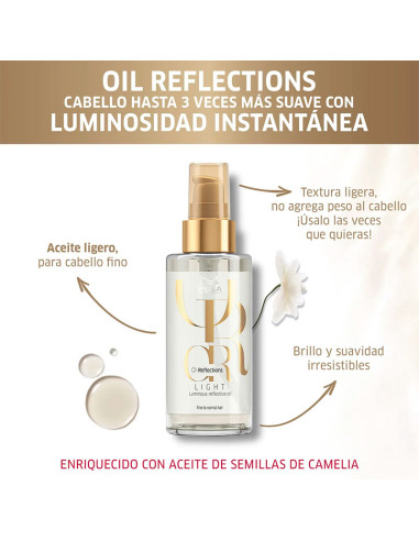 Aceite Wella Brillo Oil Reflections Light Cabello Fino 100Ml
