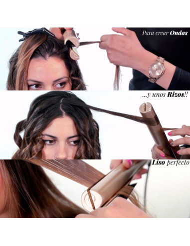 Plancha Curvada 2 En 1 Spinloops Perfect Beauty