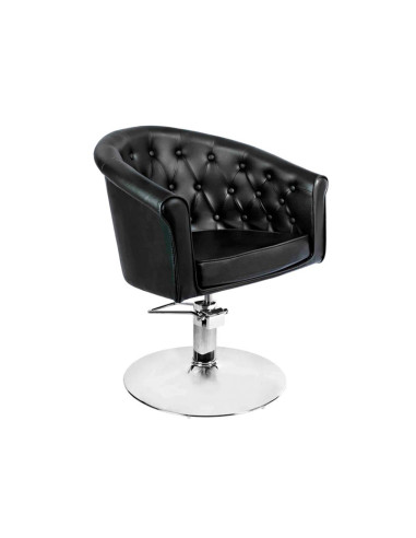 Sillon Peluquería Negro Helen Pie Redondo Bomba Hidraulica