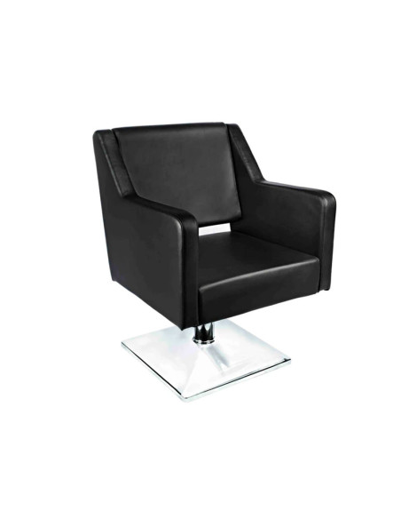 Sillon Peluquería Negro Amanda Pie Cuadrado Bomba Hidraulica