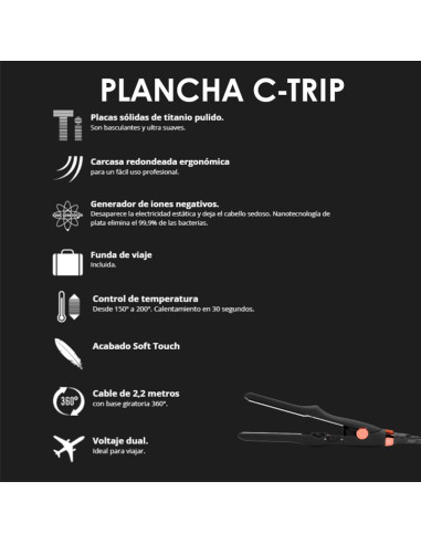 Kit Plancha Corioliss C1 Black Copper + Plancha Mini C-Trip Regalo
