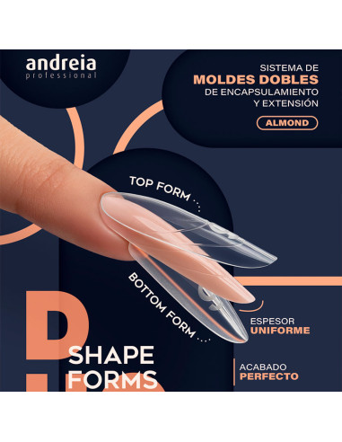 Moldes Uñas Dobles Andreia Duo Shape Forms Almond 240 Unds