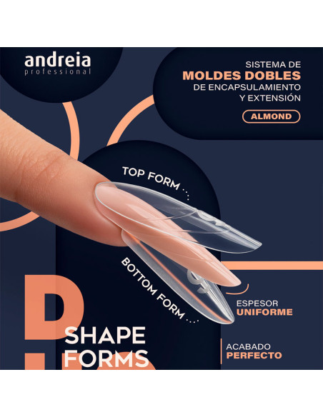 Moldes Uñas Dobles Andreia Duo Shape Forms Almond 240 Unds