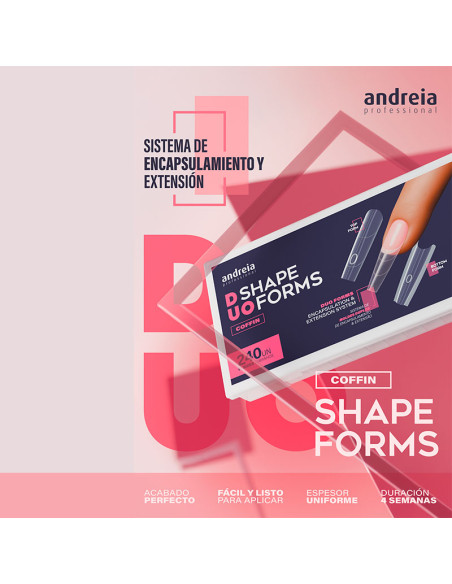 Moldes Uñas Dobles Andreia Duo Shape Forms Almond 240 Unds