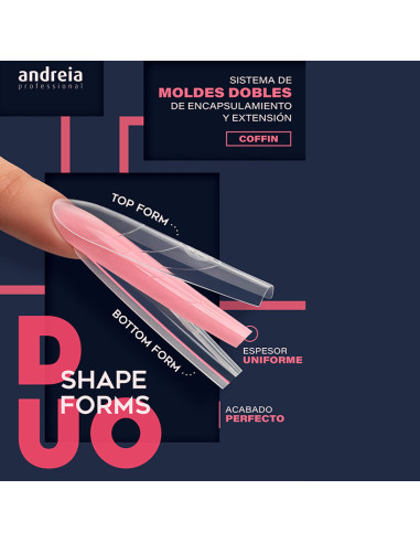 Moldes Uñas Dobles Andreia Duo Shape Forms Almond 240 Unds