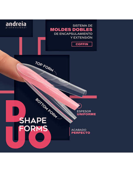Moldes Uñas Dobles Andreia Duo Shape Forms Almond 240 Unds