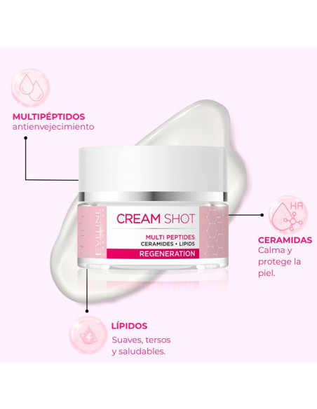 Crema Regeneradora Eveline Shot Multi Péptidos 50Ml