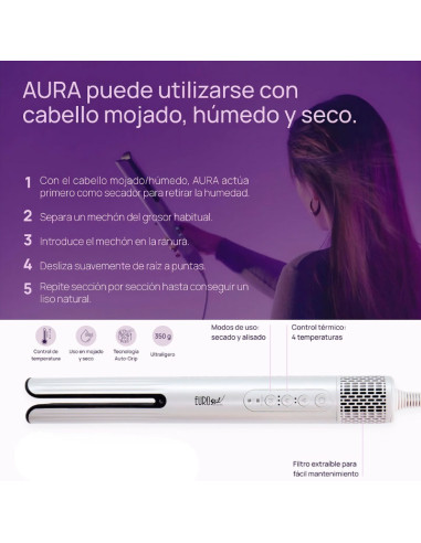 Secador Alisador Profesional Aura 1400W