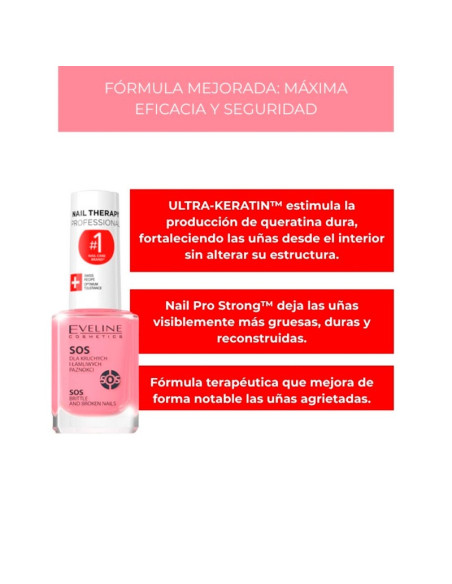 Tratamiento Uñas Frágiles Eveline Nail Therapy Sos 12Ml