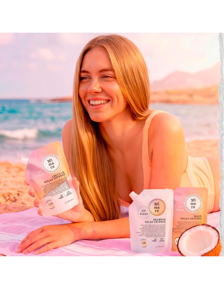 Pack Solar Vegano Mimare Champú+Masc+Leave-In+Neceser Regalo