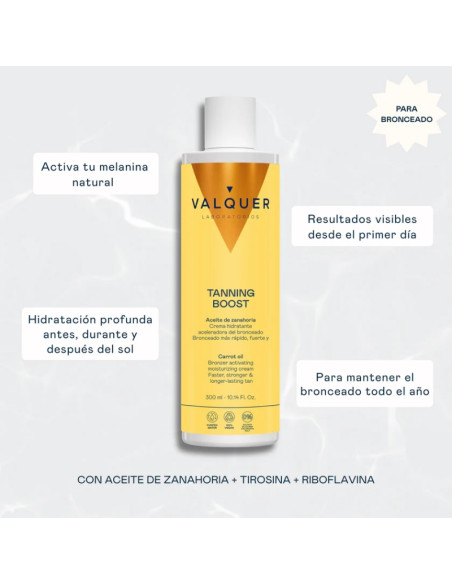 Crema Hidratante Aceleradora Bronceado Valquer Tanning Boost 300Ml