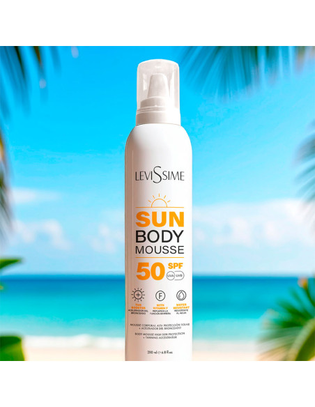Espuma Corporal Protección Solar Levissime Sun Body Mousse SPF50  200Ml