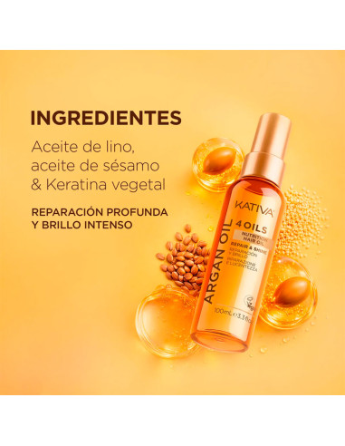 Aceite Kativa Argán Reparación Y Brillo 100Ml