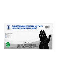 Guantes Nitrilo Negros Sin Polvo Talla S